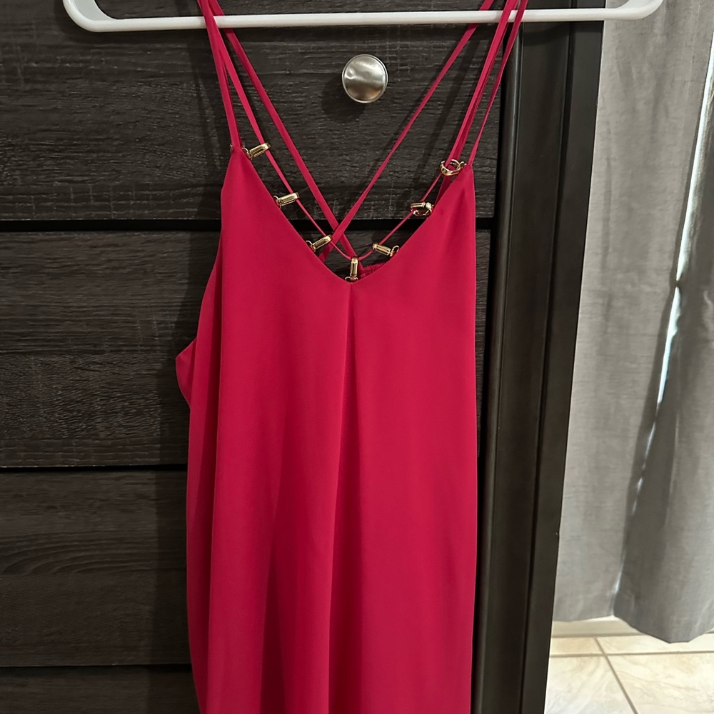 NAIF Fuchsia Dress with Gold Accents